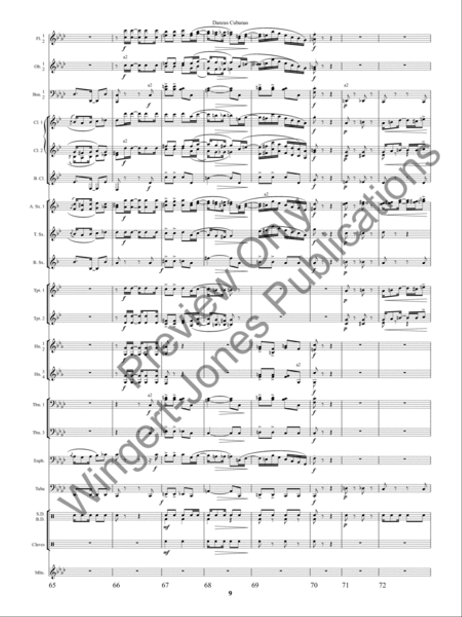 Danzas Cubanas Danzas Cubanas Concert Band scores gallery preview page 12