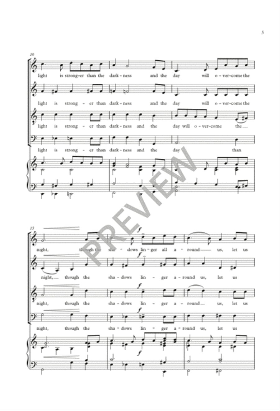 Let Us Light a Candle 4-Part scores gallery preview page 6