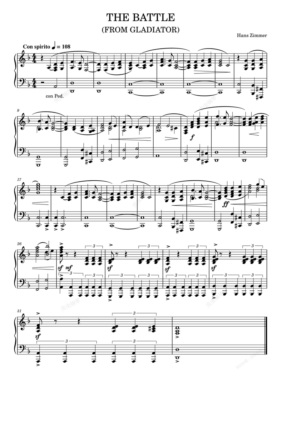 The Battle Piano Solo scores gallery preview page 1