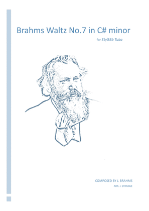 Book cover for Brahms Waltz No.7 in C# minor for unaccompanied Tuba