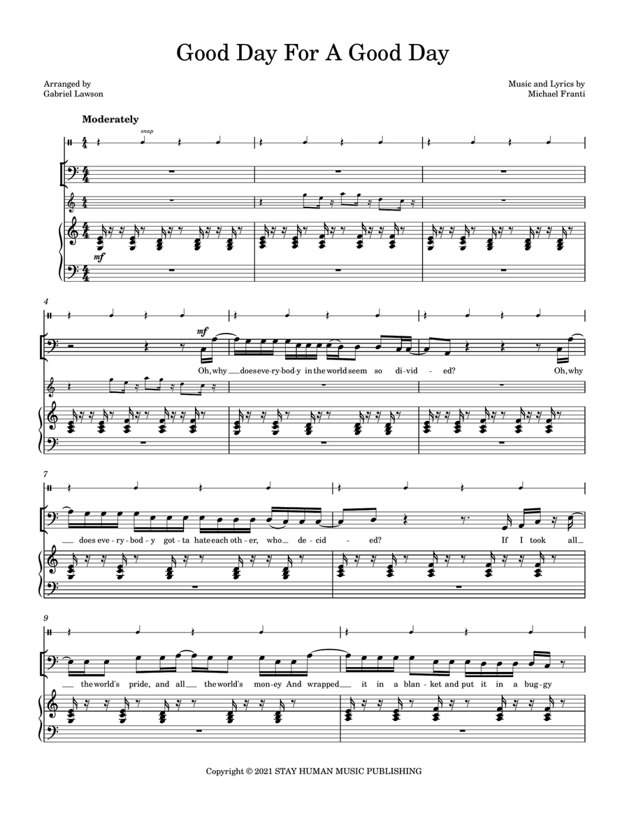 Good Day For A Good Day Piano, Vocal scores gallery preview page 1