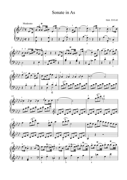 Haydn-Piano Sonata in A♭ major,Hob.XVI.43(Piano solo) image number null