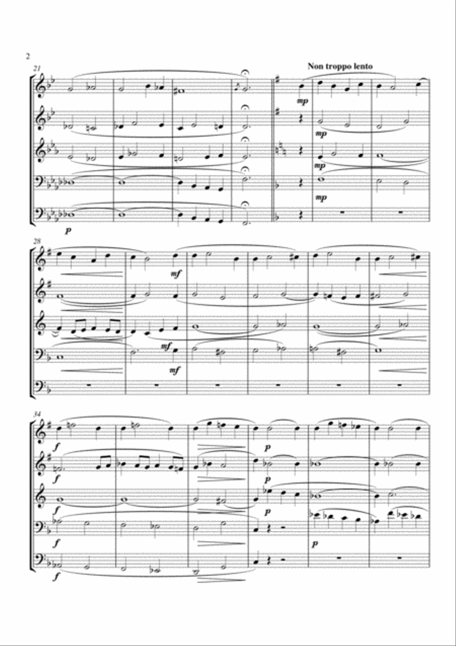 Prayer Brass Quintet scores gallery preview page 2