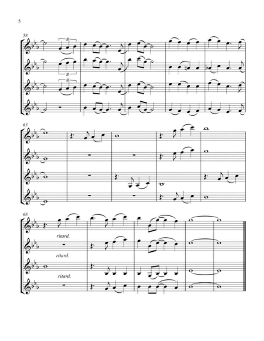 A Whole New World Clarinet Quartet scores gallery preview page 6