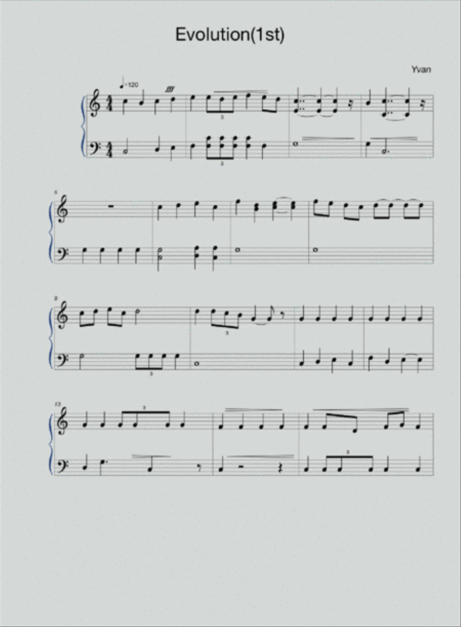 Evolution(1st) Piano Solo scores gallery preview page 1