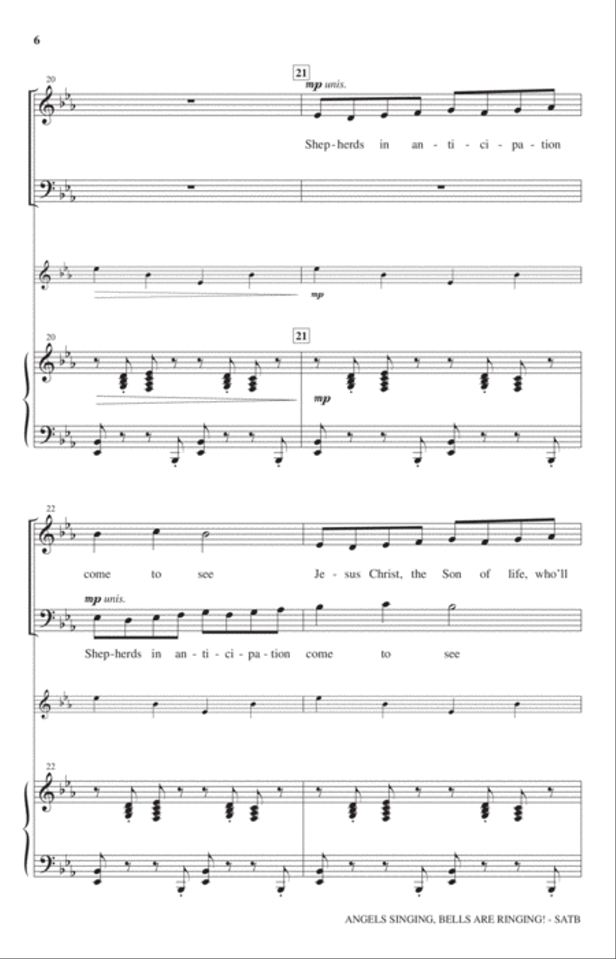 Angels Singing, Bells Are Ringing! 4-Part scores gallery preview page 5