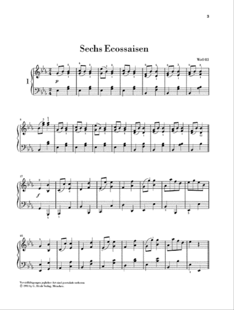Ecossaises WoO 83 and WoO 86 Piano Solo scores gallery preview page 4