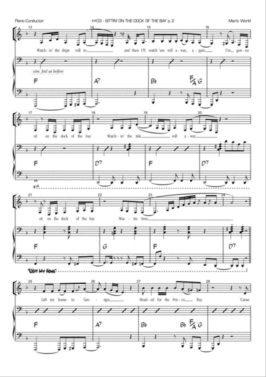 (Sittin' On) The Dock Of The Bay Voice scores gallery preview page 2
