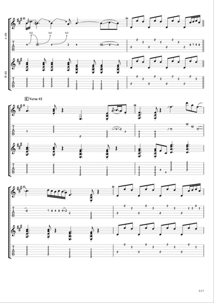 Tuesday's Gone Guitar Tablature scores gallery preview page 5