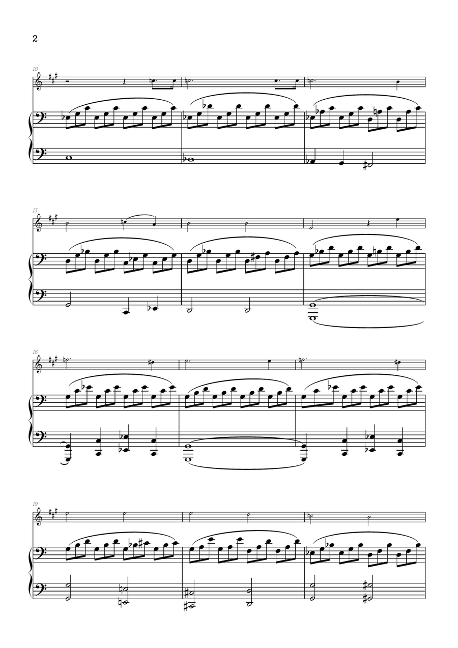 Beethoven • Moonlight Sonata | easy alto sax sheet music w/ piano accompaniment Alto Saxophone scores gallery preview page 2