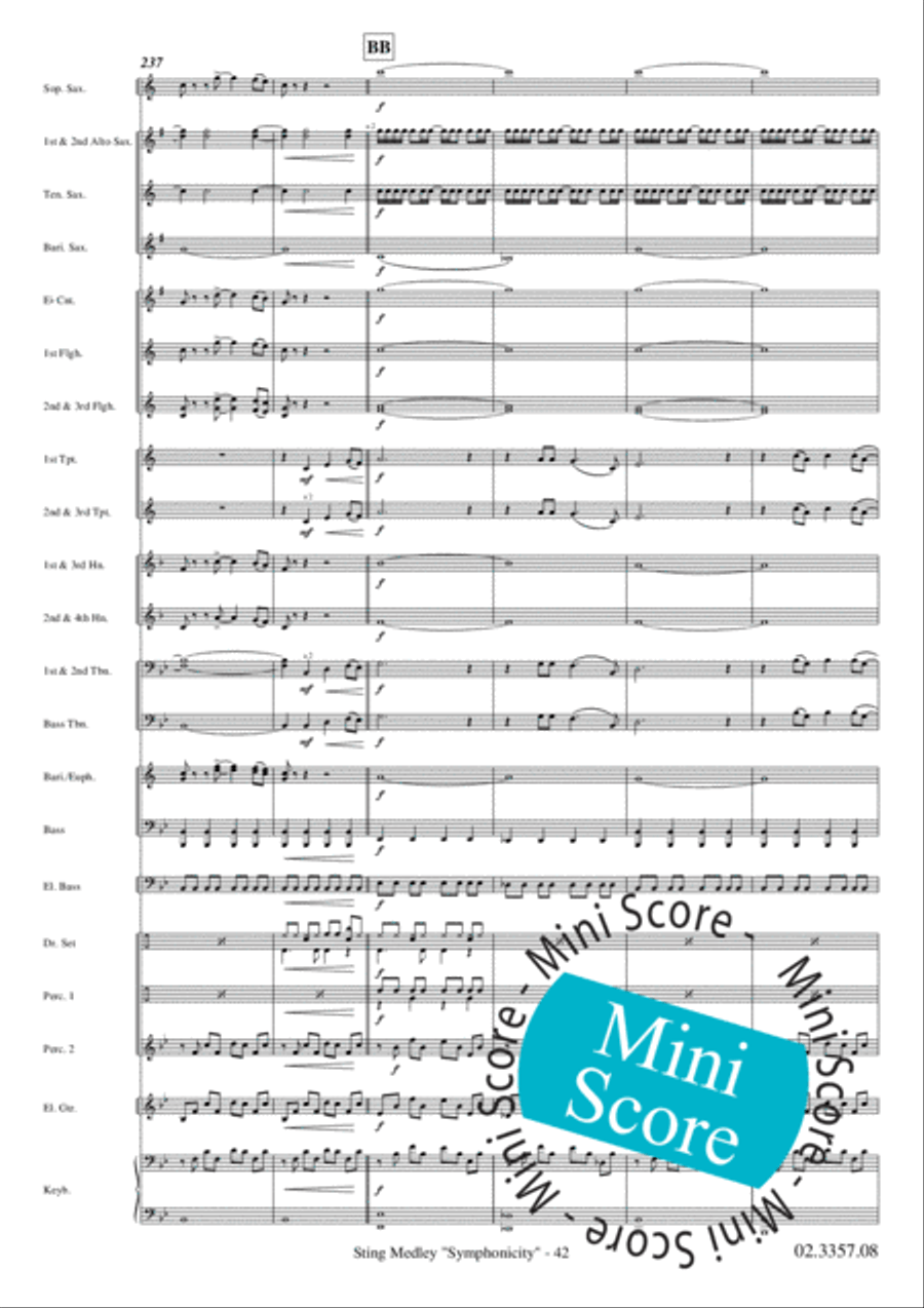 Sting Medley Sting Medley Fanfare Band scores gallery preview page 46