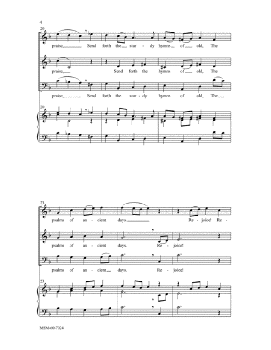 Rejoice, O Pilgrim Throng! (Choral Score) 3-Part scores gallery preview page 4