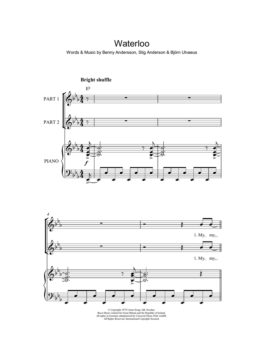 Waterloo (arr. Rick Hein) 2-Part scores gallery preview page 1