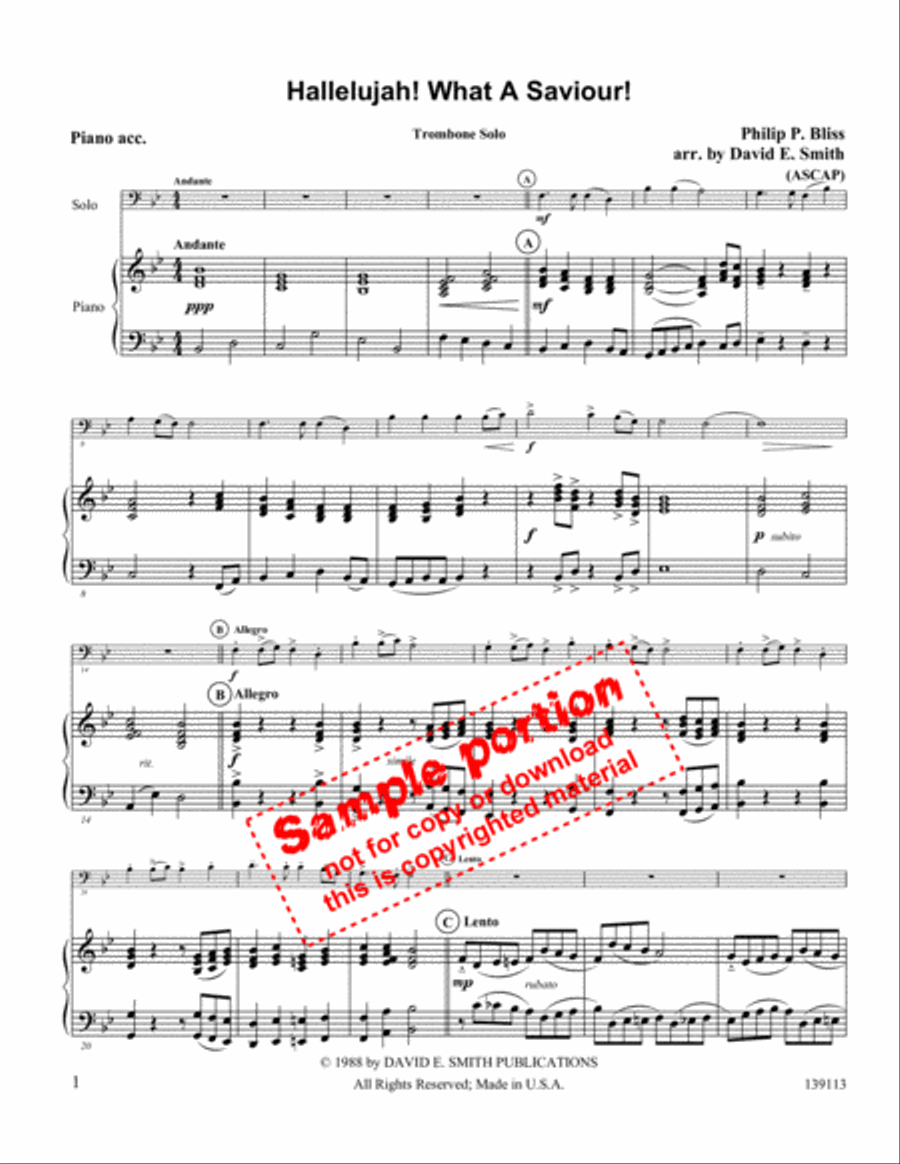 Hallelujah! What A Saviour! Flute scores gallery preview page 2