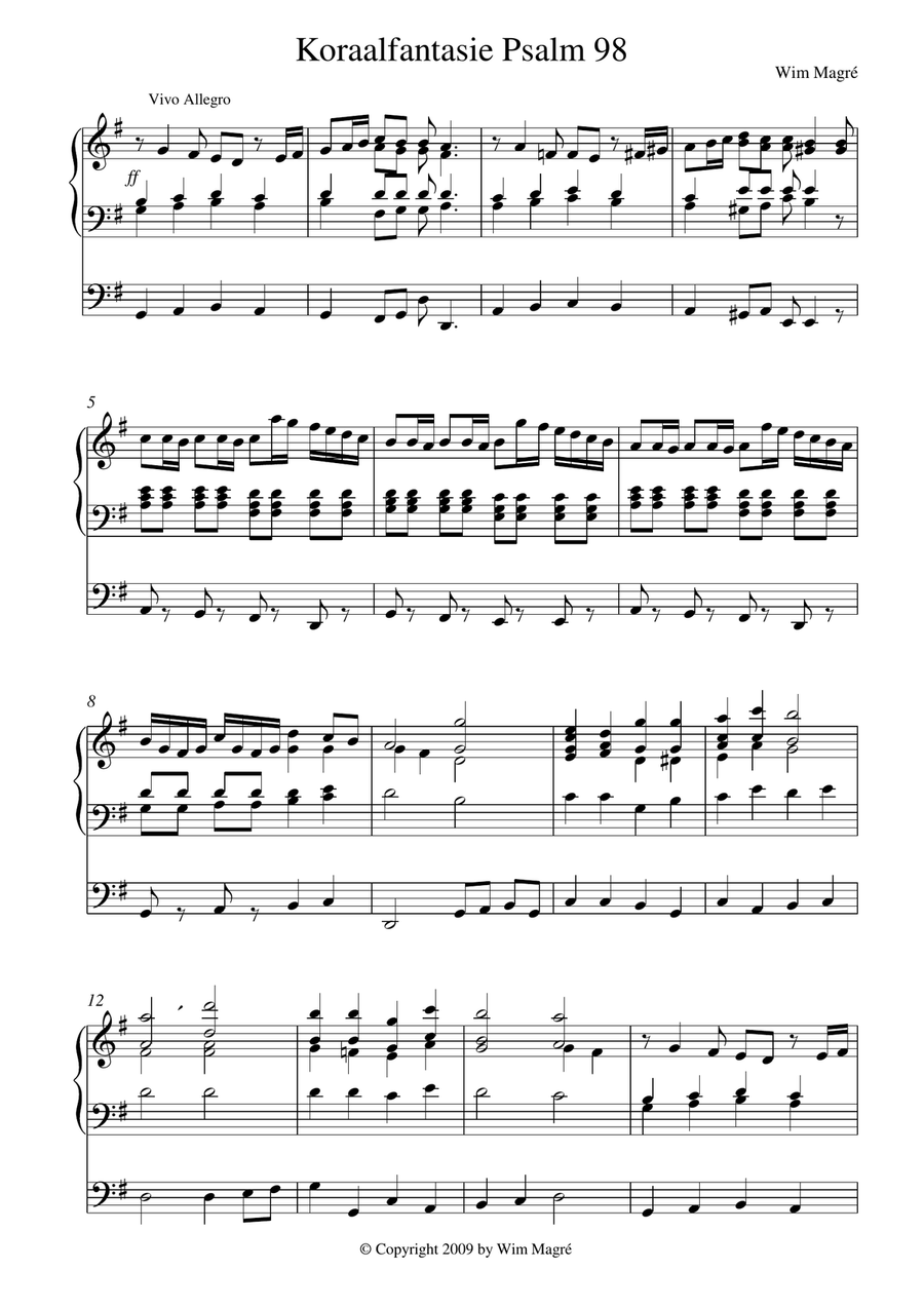 Koraalfantasie Psalm 98 Organ Solo scores gallery preview page 1