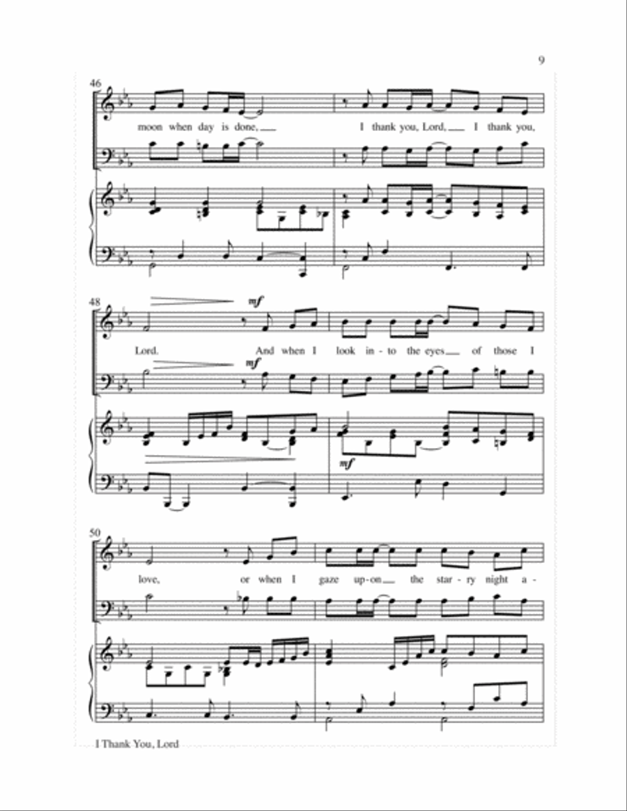 I Thank You, Lord 4-Part scores gallery preview page 10