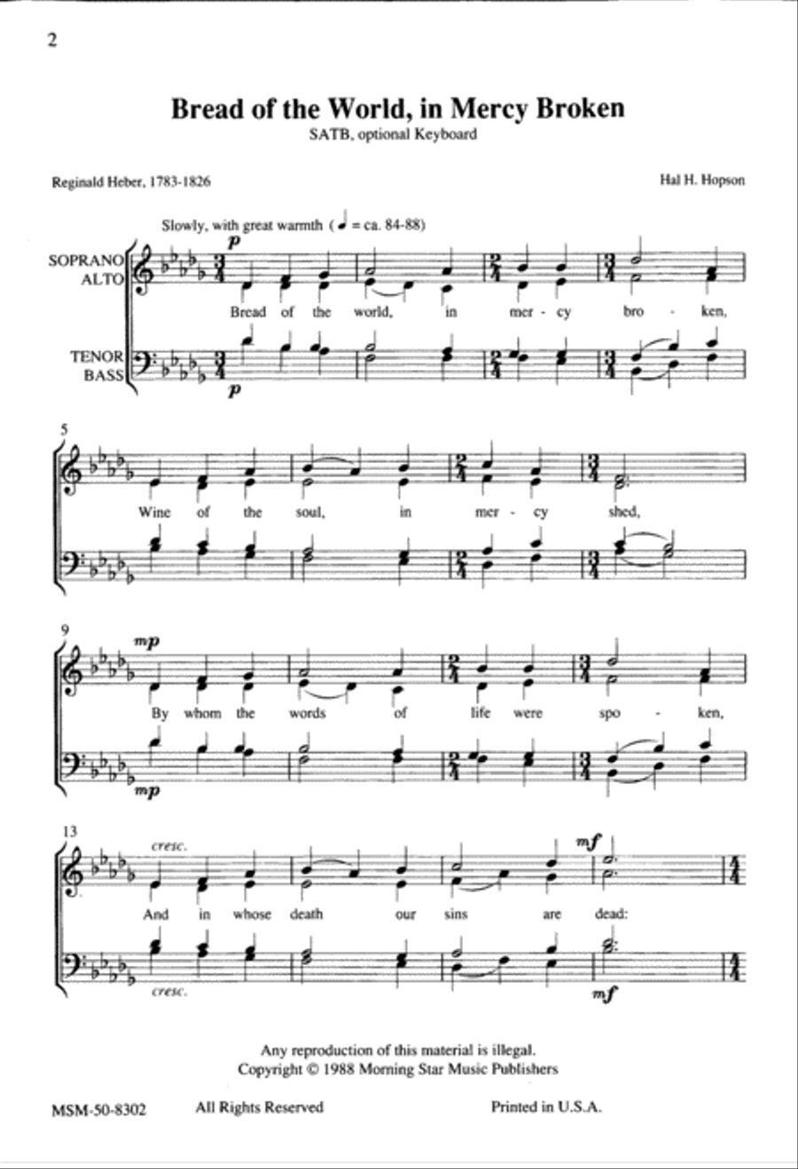 Bread of the World, in Mercy Broken 4-Part scores gallery preview page 2