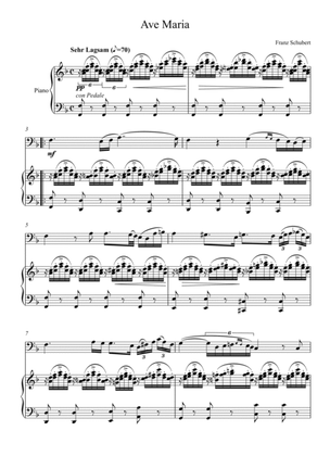 Franz Schubert - Ave Maria (Violoncello Solo) - F key