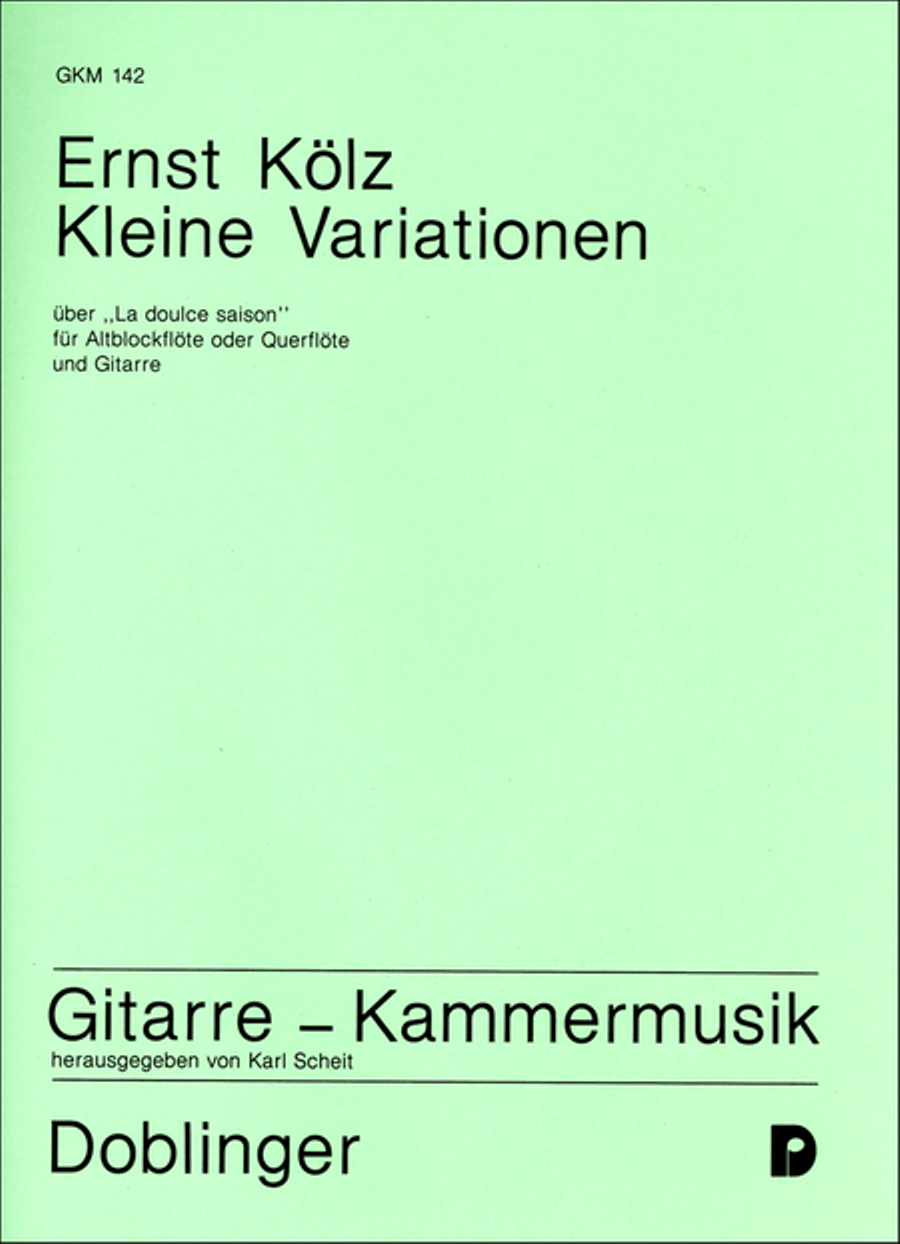 Kleine Variationen uber La doulce saison Flute scores gallery preview page 1