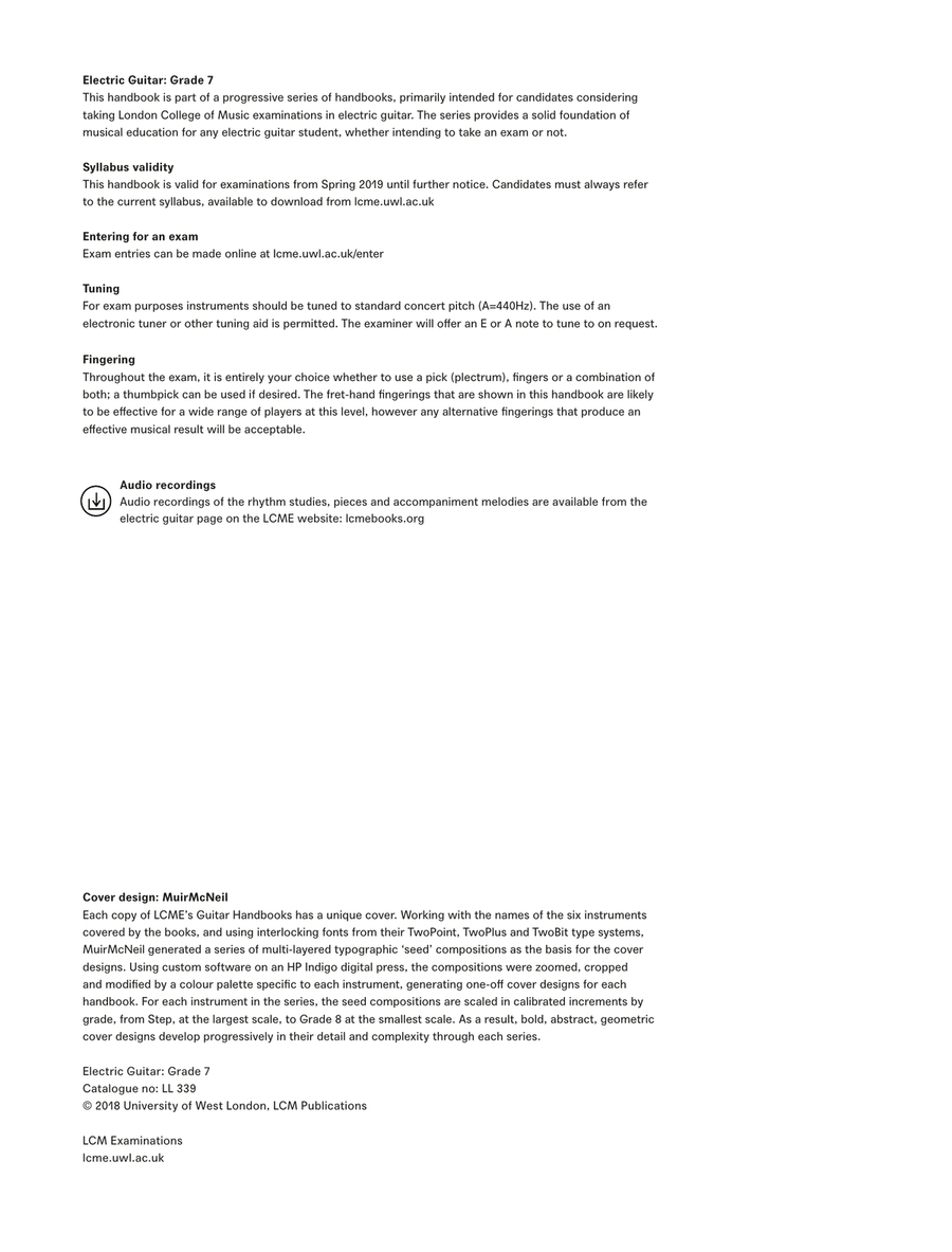 LCME Electric Guitar Handbook 2019 - Grade 7 Electric Guitar scores gallery preview page 2