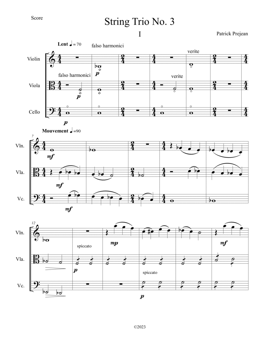 String Trio No. 3 String Trio No. 3 String Trio scores gallery preview page 1