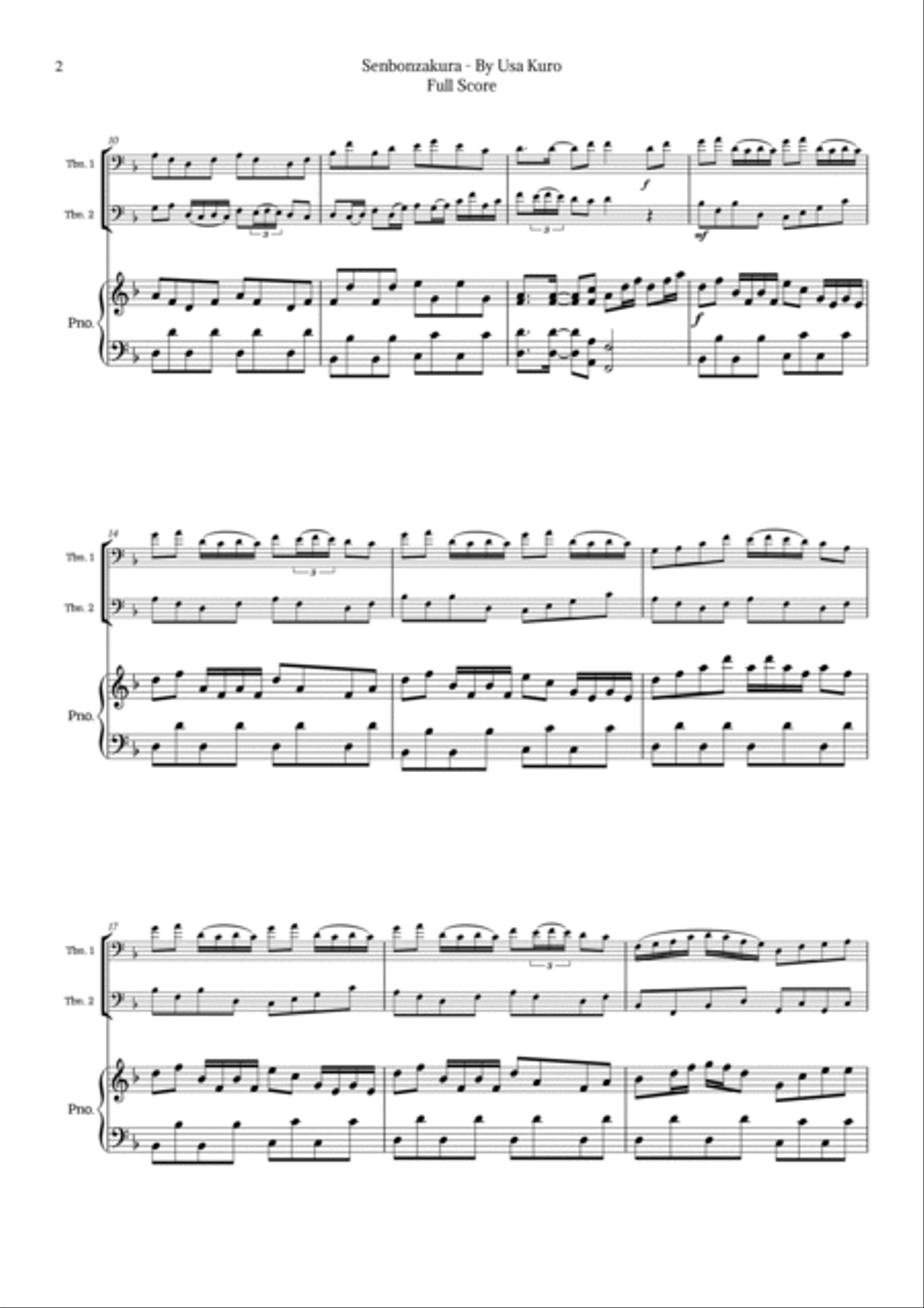 Senbonzakura Trombone Duet scores gallery preview page 2