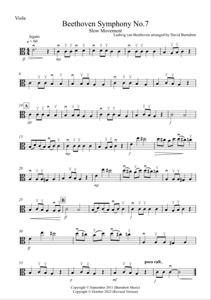 Beethoven Symphony No.7 (slow movement) for String Orchestra String Orchestra scores gallery preview page 6