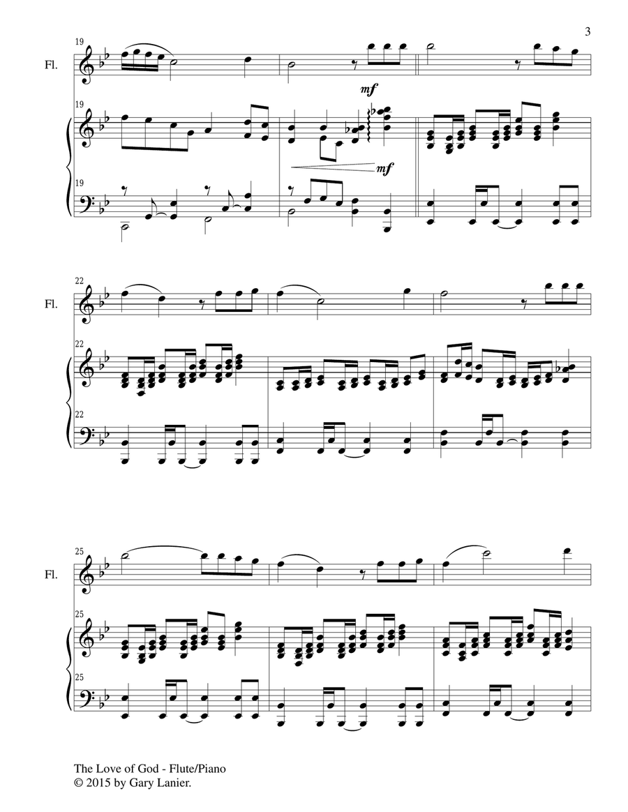 THE LOVE OF GOD (Duet – Flute and Piano/Score and Parts) THE LOVE OF GOD (Duet – Flute and Piano/Score and Parts) Woodwind Duet scores gallery preview page 4