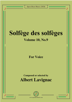 Book cover for Lavignac-Solfège des solfèges,Volume 10,No.9,for Voice