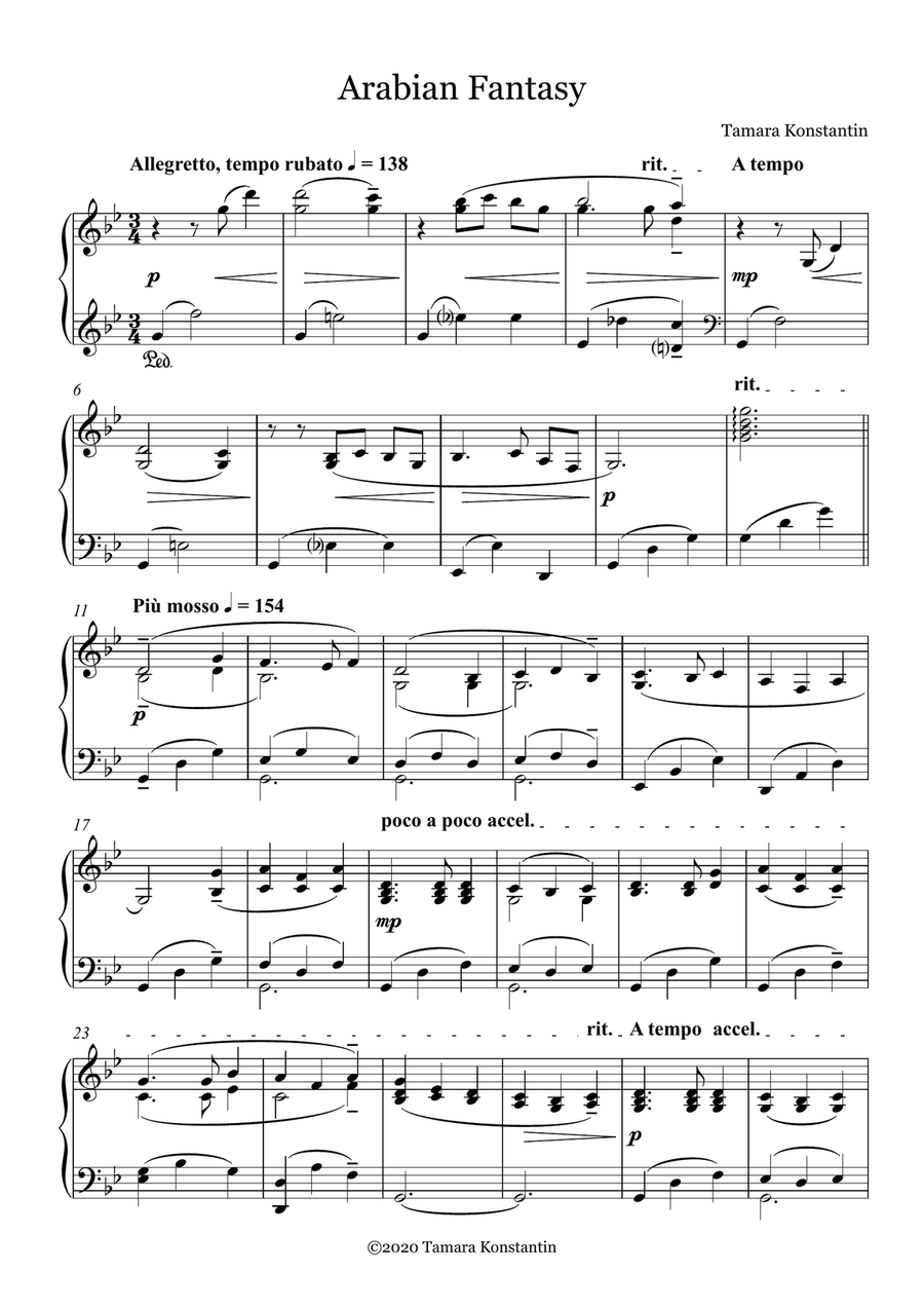 Arabian Fantasy - by Tamara Konstantin Piano Solo scores gallery preview page 3