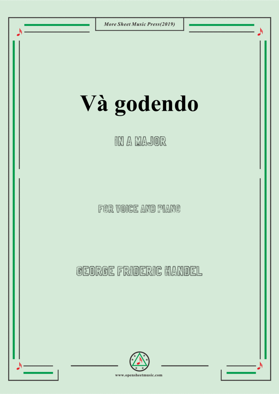 Handel-Và godendo in A Major,for Voice and Piano Voice Solo scores gallery preview page 1