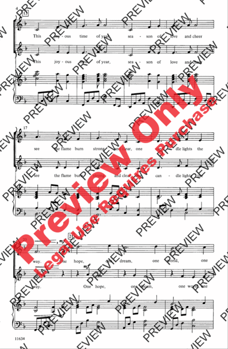 One Candle Lights the Way 2-Part scores gallery preview page 8