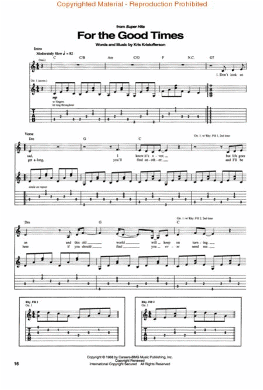 Kris Kristofferson Guitar Collection Electric Guitar scores gallery preview page 3