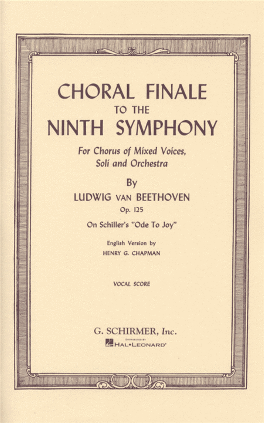 Choral Finale to the Ninth Symphony Choir scores gallery preview page 1