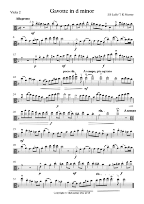 Lully - Gavotte - 2nd. Viola Part - Suzuki Bk.2
