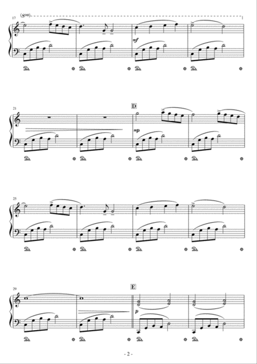 < Short EZ Piano #230 for Christmas > Angels from the Realm of Glory Easy Piano scores gallery preview page 2