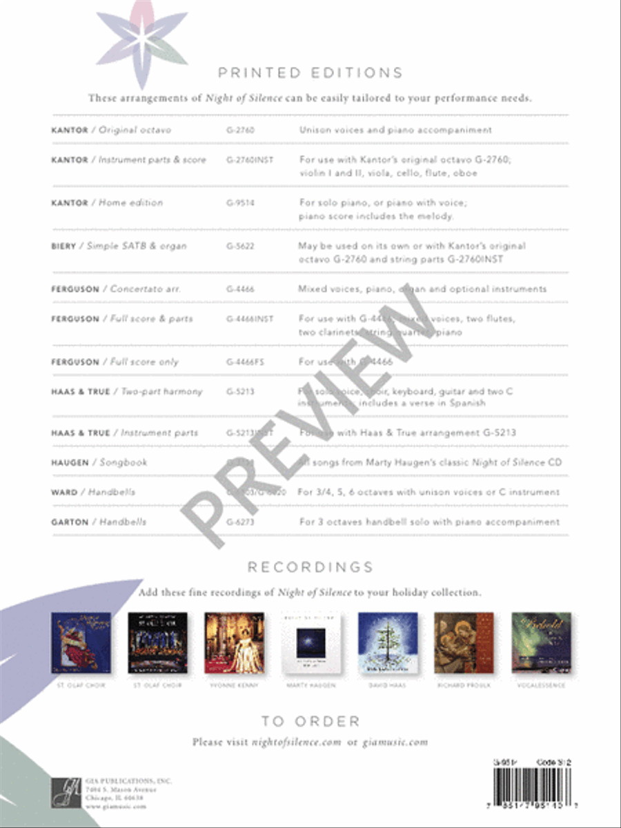 Night of Silence - Home edition Unison Choir scores gallery preview page 7