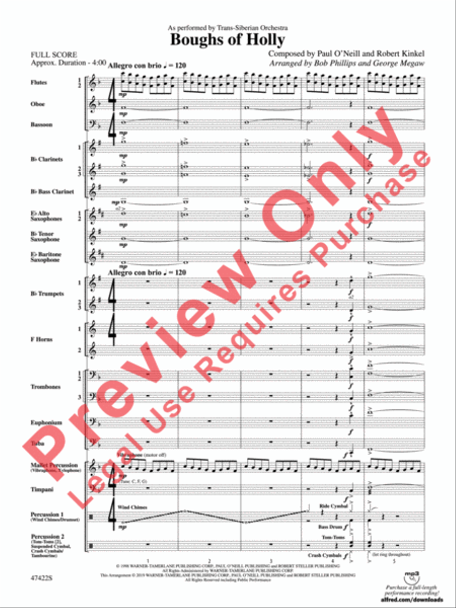 Boughs of Holly Concert Band scores gallery preview page 4