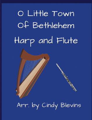 Book cover for O Little Town of Bethlehem, for Harp and Flute