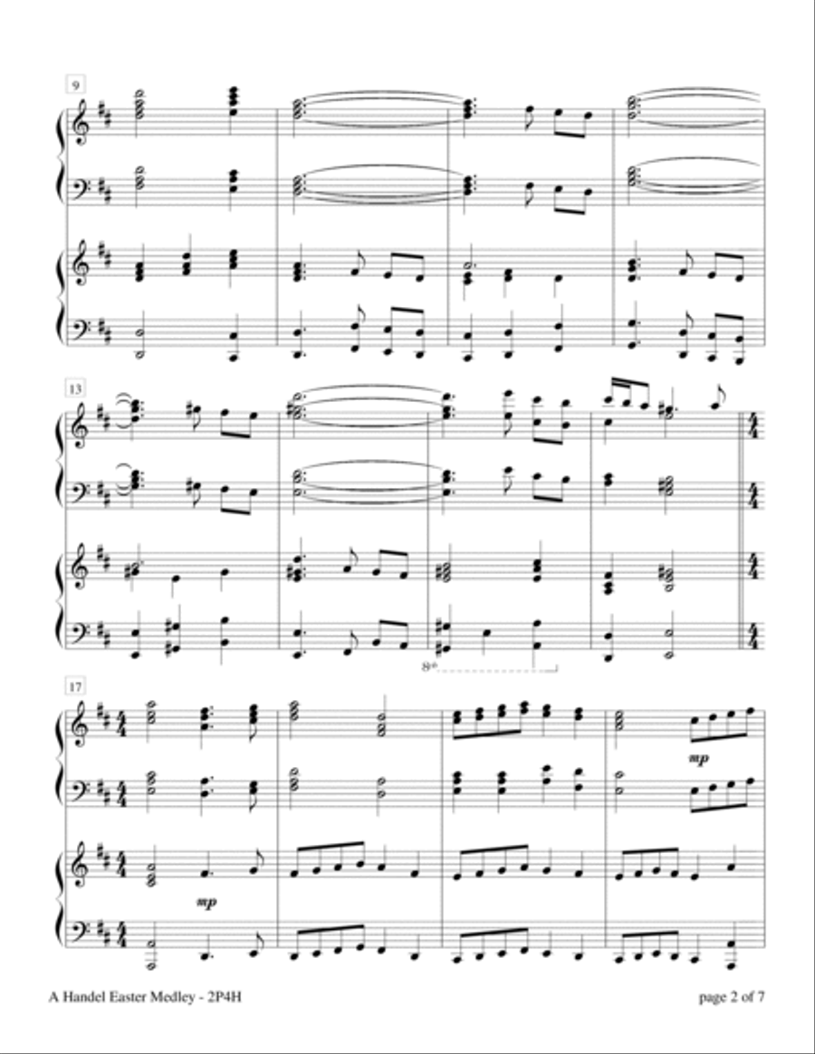 A Handel Easter Medley (2 Pianos, 4 Hands) 2 Pianos, 4-Hands scores gallery preview page 6