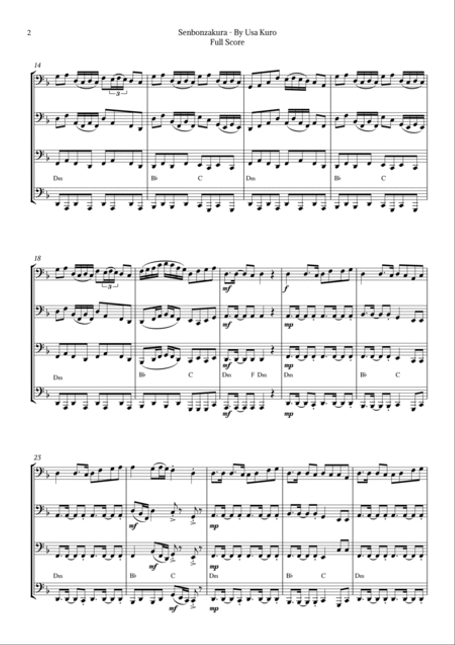 Senbonzakura Brass Quartet scores gallery preview page 2
