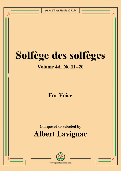 Lavignac-Solfege des solfeges,Volum 4A No.11-20,for Voice image number null