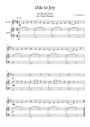 Ode the Joy ( Sax Tenor - Piano - Beethoven Symphony No. 9 ) BEGINNER