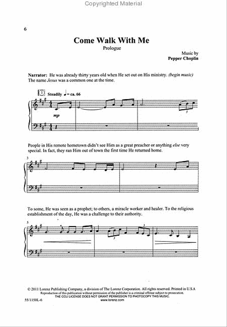 Come Walk With Me - SATB Score with CD image number null