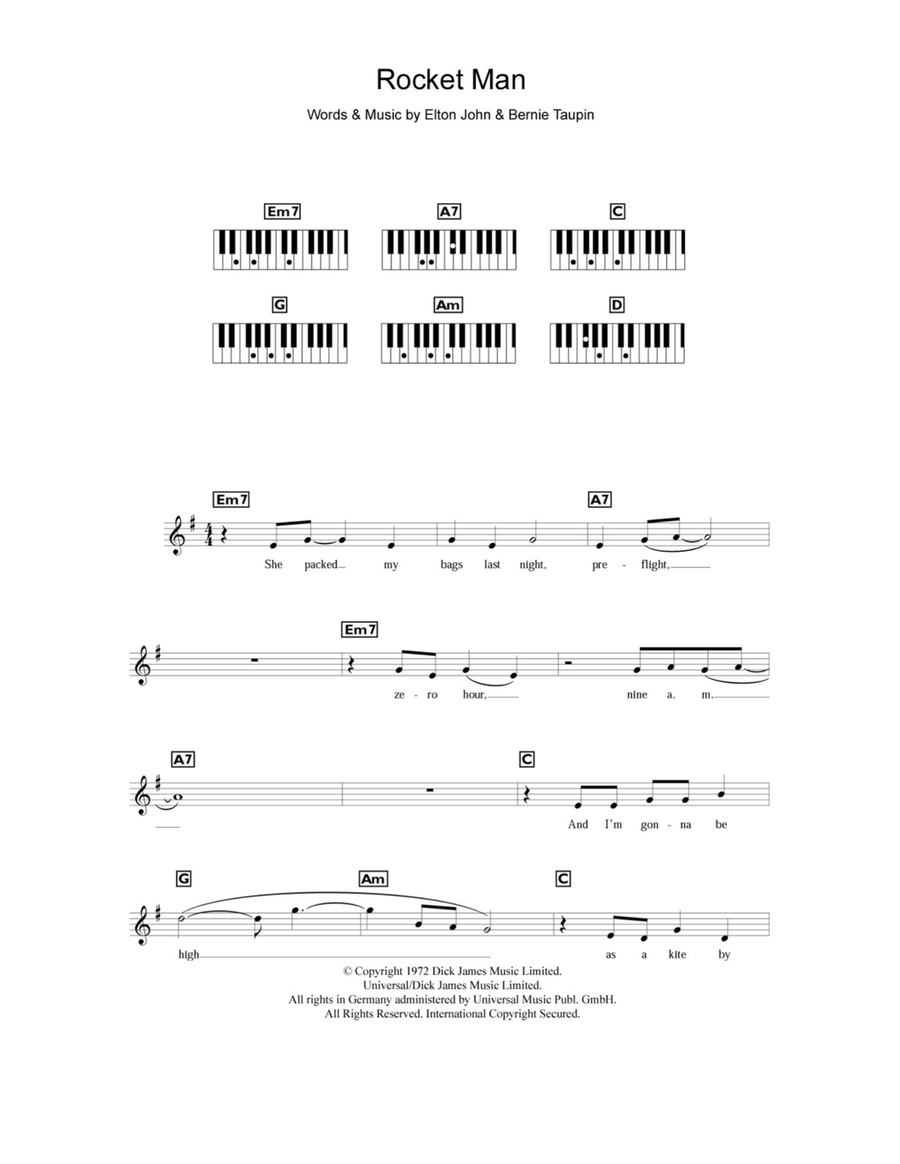 Rocket man piano cover on sale