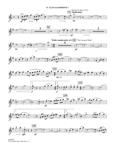 The Golden Age Of Broadway - Eb Alto Saxophone 1 by Richard Rodgers Concert Band - Digital Sheet Music
