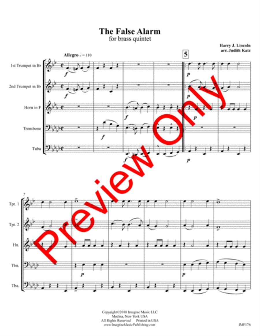 The False Alarm Brass Quintet scores gallery preview page 4
