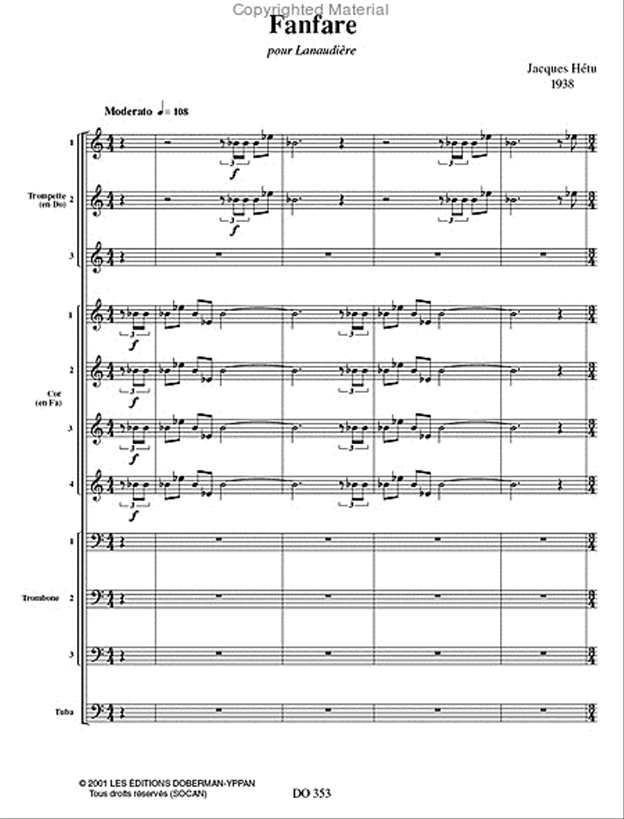 Fanfare pour Lanaudière Fanfare pour Lanaudière Orchestra scores gallery preview page 2