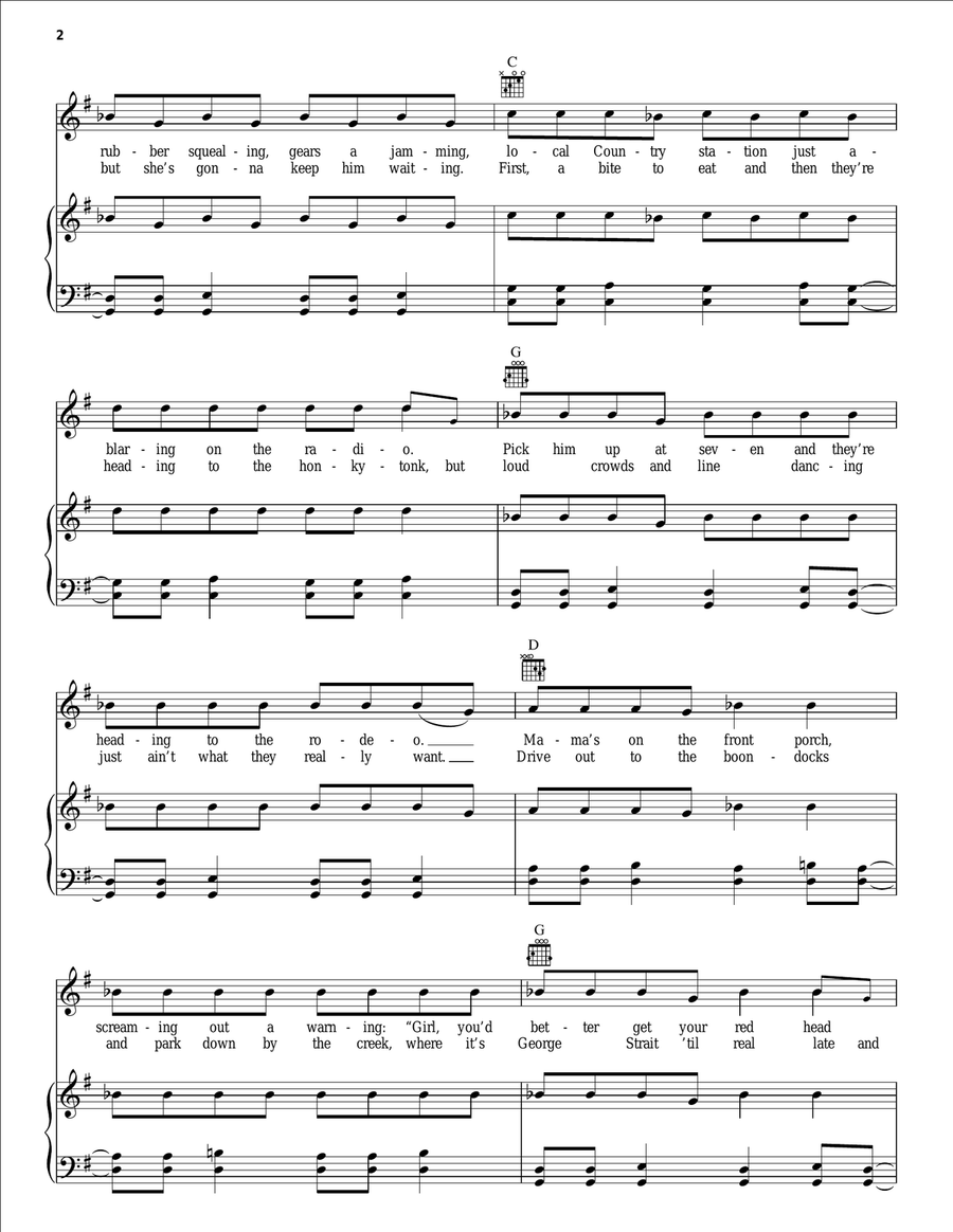 Ain't Goin' Down ('Til The Sun Comes Up) Piano, Vocal, Guitar scores gallery preview page 2