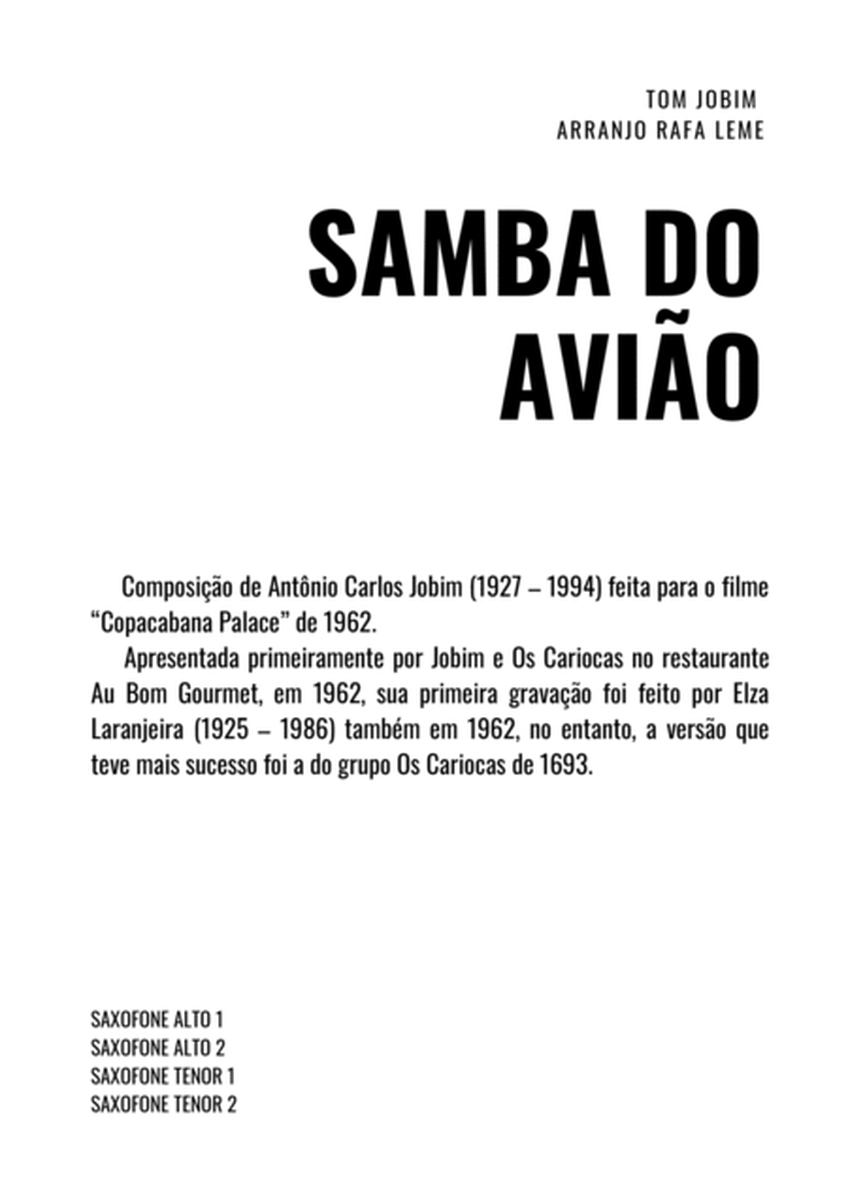 Song Of The Jet (samba Do Avião) image number null